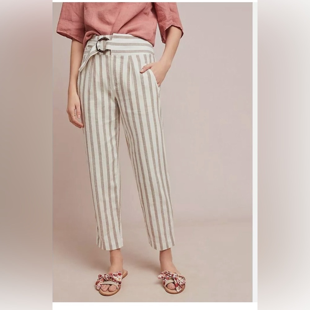 Size 8 Anthropologie Linen Blend Pants